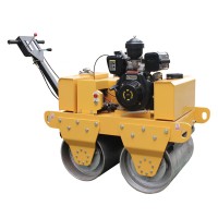 Gasoline type Double Drum Working Roller Compactor Walk behind Vibratory Road Roller Small Road Roller Machine